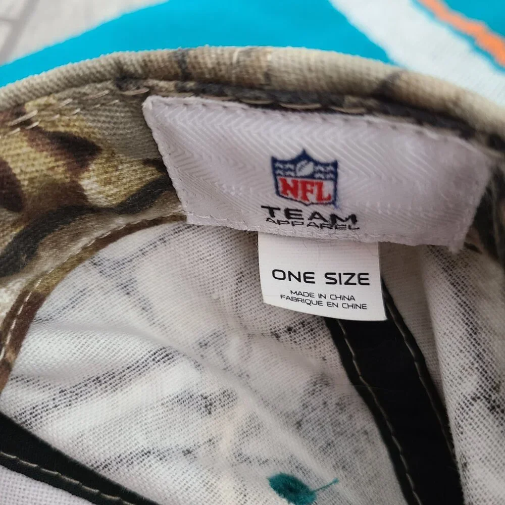 NFL Miami Dolphins Camo Hat & Knit Scarf Set Team Apparel One Size
